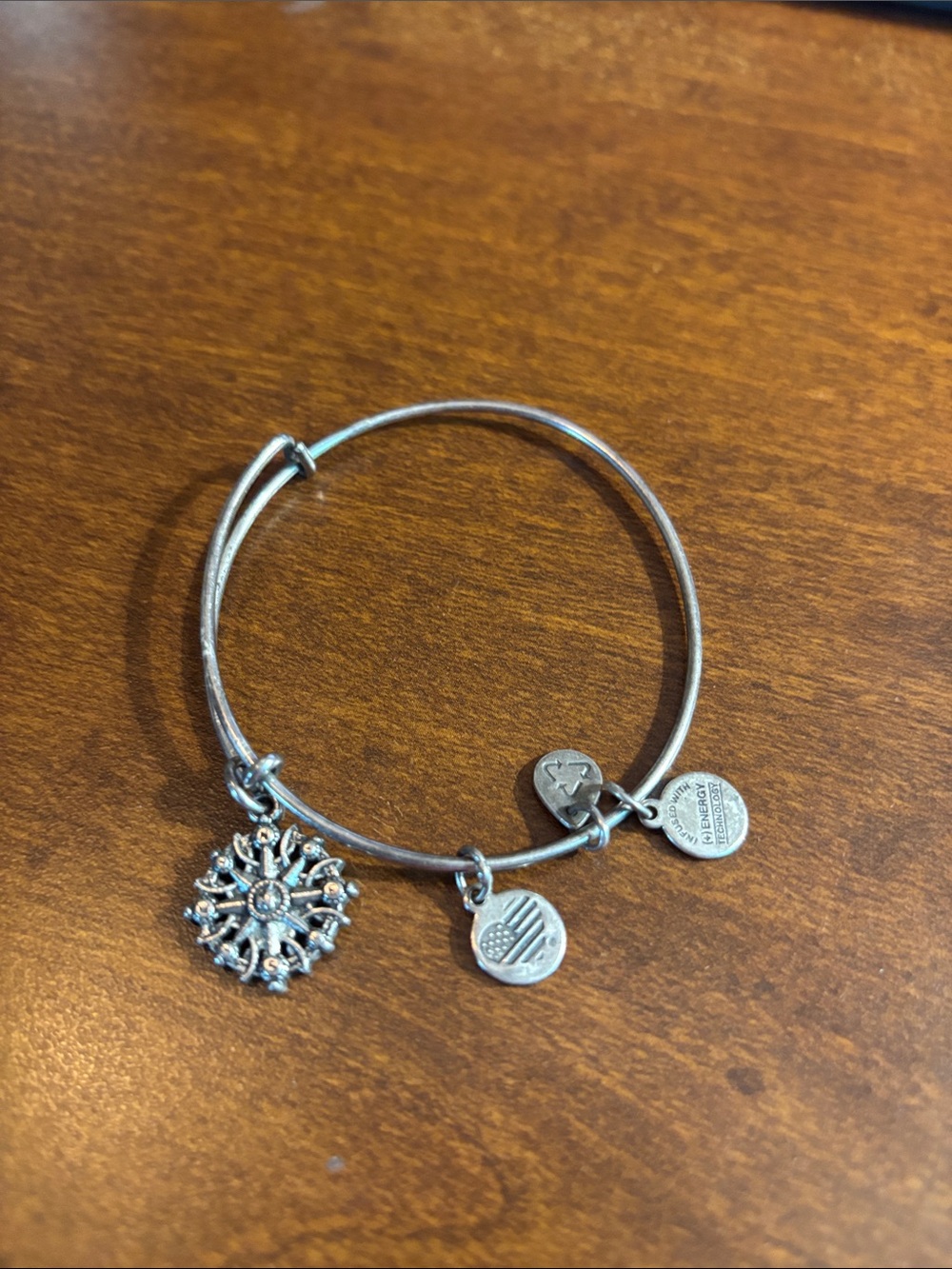 Alex and Ani Silver Snowflake Charm Expandable Bracelet